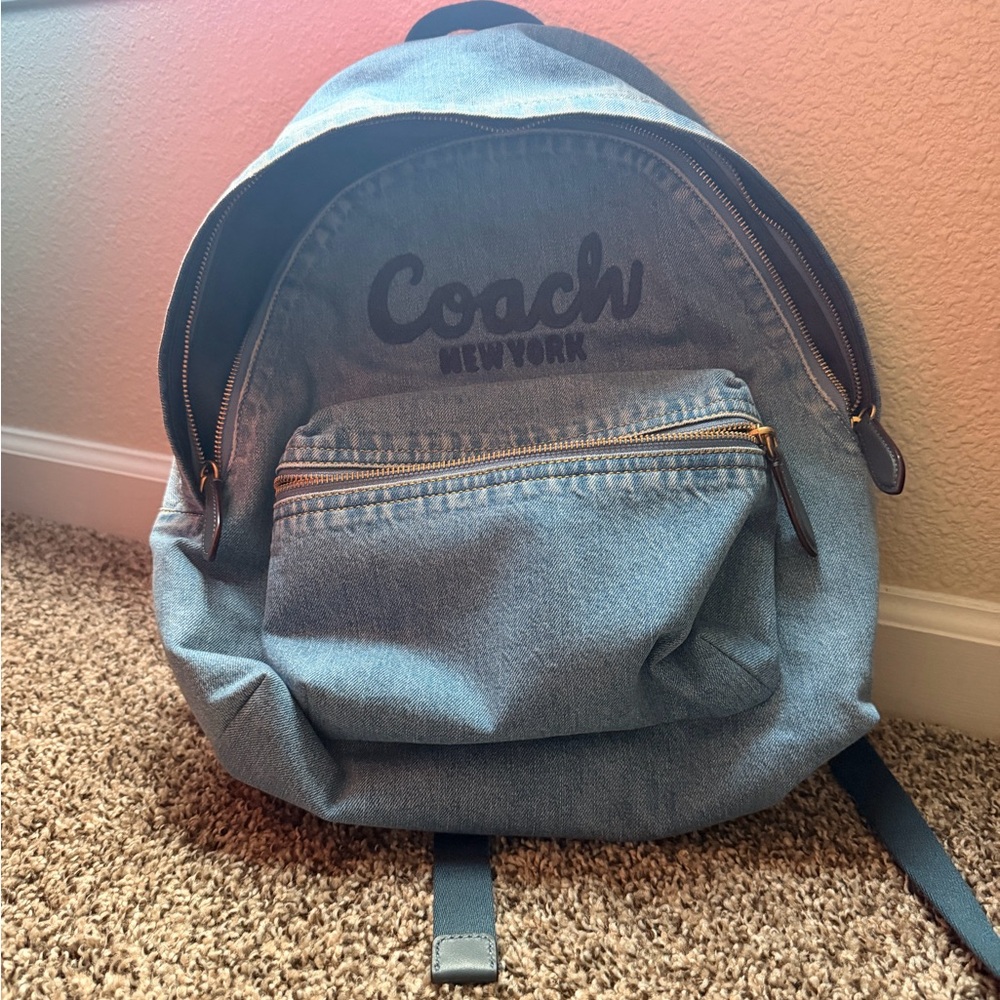 Coach Denim Blue Backpack
